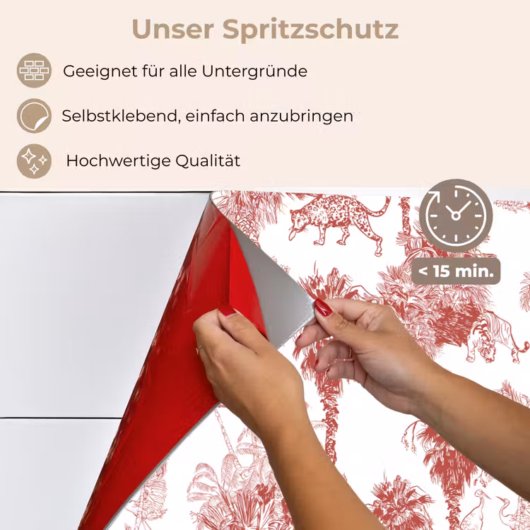 Jungle - Natuur - Rood keuken achterwand spatscherm klein 900 -spatscherm_DE