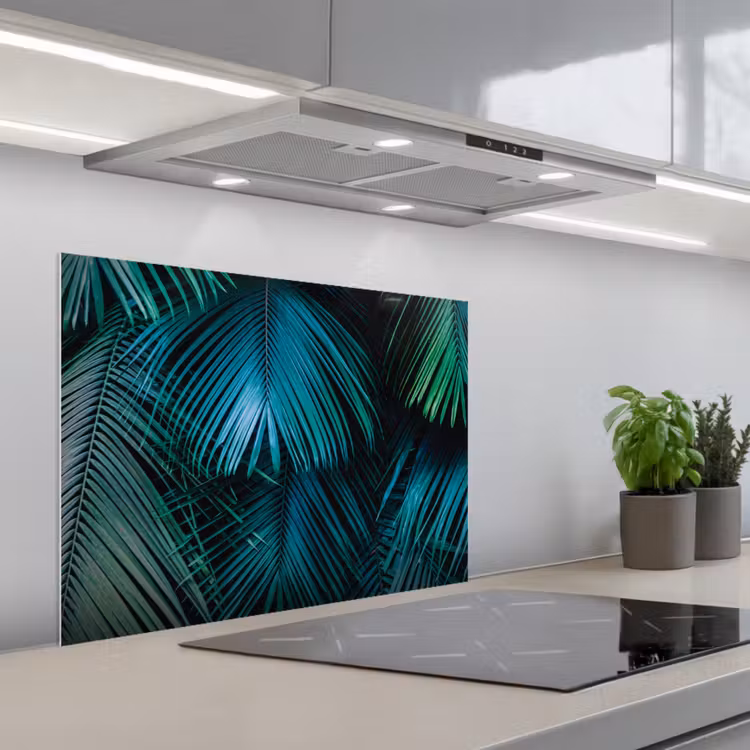 Jungle - Palmblad - Natuur keuken achterwand spatscherm middel -3d_schuin