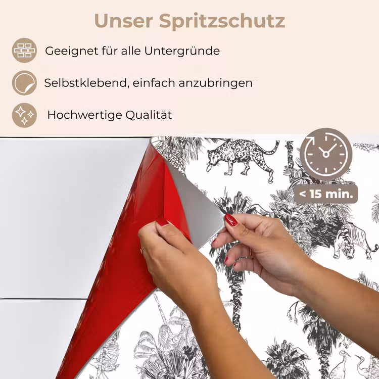 Jungle - Dieren - Grijs keuken achterwand spatscherm klein 900 -spatscherm_DE