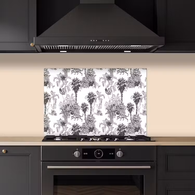 Jungle - Dieren - Grijs keuken achterwand spatscherm klein 900 -sfeer1