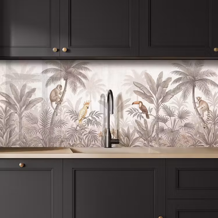 Jungle - Dieren - Palmbomen keuken achterwand 2 middel -sfeer1