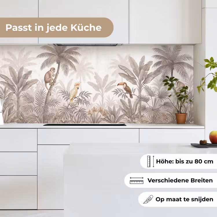 Jungle - Dieren - Palmbomen keuken achterwand 2 middel -sfeer4_DE