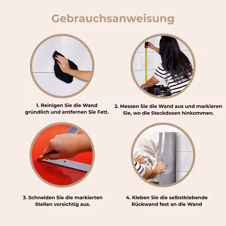 Jungle - Dieren - Palmbomen keuken achterwand 2 middel -gebruiksaanwijzing_DE