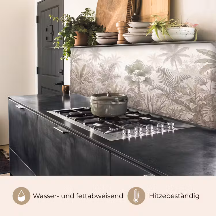Jungle - Tropisch - Natuur -Vintage - Beige keuken achterwand 2 middel -usp_DE