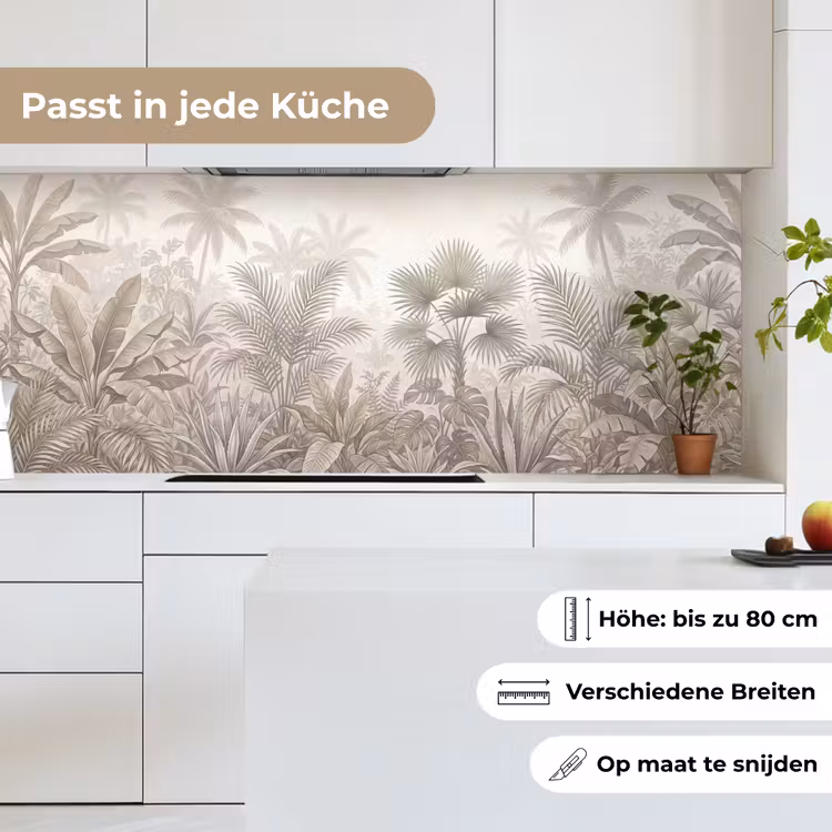 Jungle - Tropisch - Natuur -Vintage - Beige keuken achterwand 2 middel -sfeer4_DE