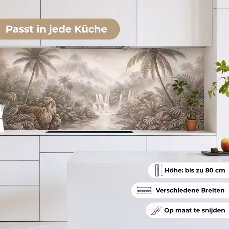 Jungle - Watervallen - Tropisch - Illustratie keuken achterwand 2 middel -sfeer4_DE