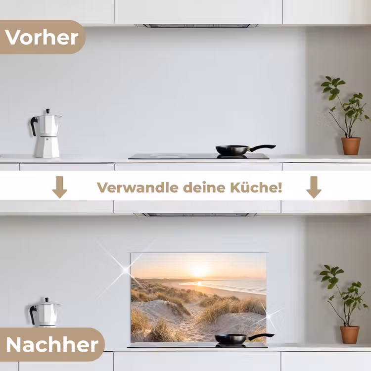 Duinen - Strand - Zee keuken achterwand spatscherm klein -voor_na_DE