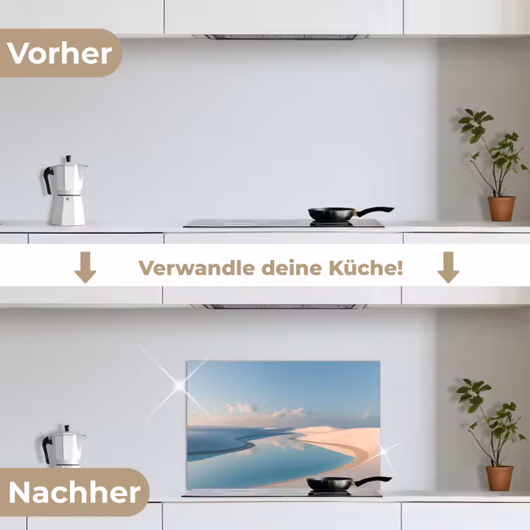 Duinen - Waterplas - Oneindige rust keuken achterwand spatscherm klein -voor_na_DE