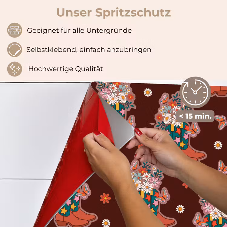 Donker - Cowboy - Laars - Patroon keuken achterwand spatscherm klein 900 -spatscherm_DE