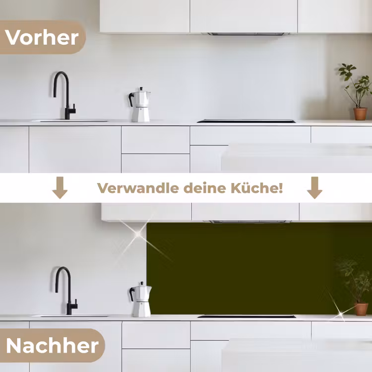 Dark - Olive - Groen keuken achterwand 2 middel 871 -voor-na_DE