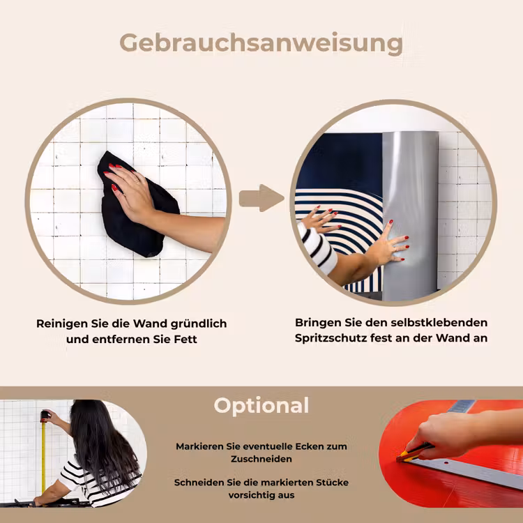 Donkerblauw - Abstract - Lijnen keuken achterwand spatscherm klein -gebruiksaanwijzing_DE