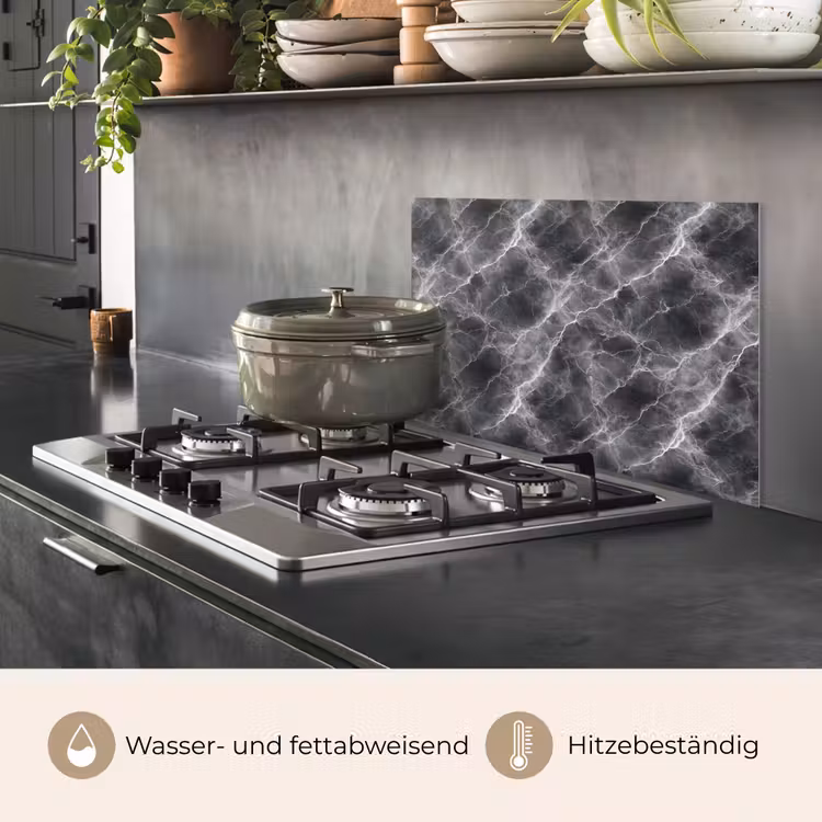 Donkergrijs - Bliksem - Marmer keuken achterwand spatscherm klein 900 -usp_DE