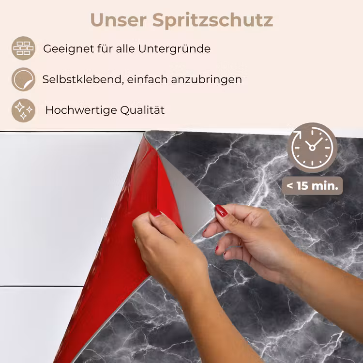 Donkergrijs - Bliksem - Marmer keuken achterwand spatscherm klein 900 -spatscherm_DE