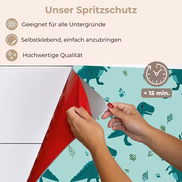 Donkergroen - Dinosaurussen - Afdrukken - Bladeren keuken achterwand spatscherm klein -spatscherm_DE