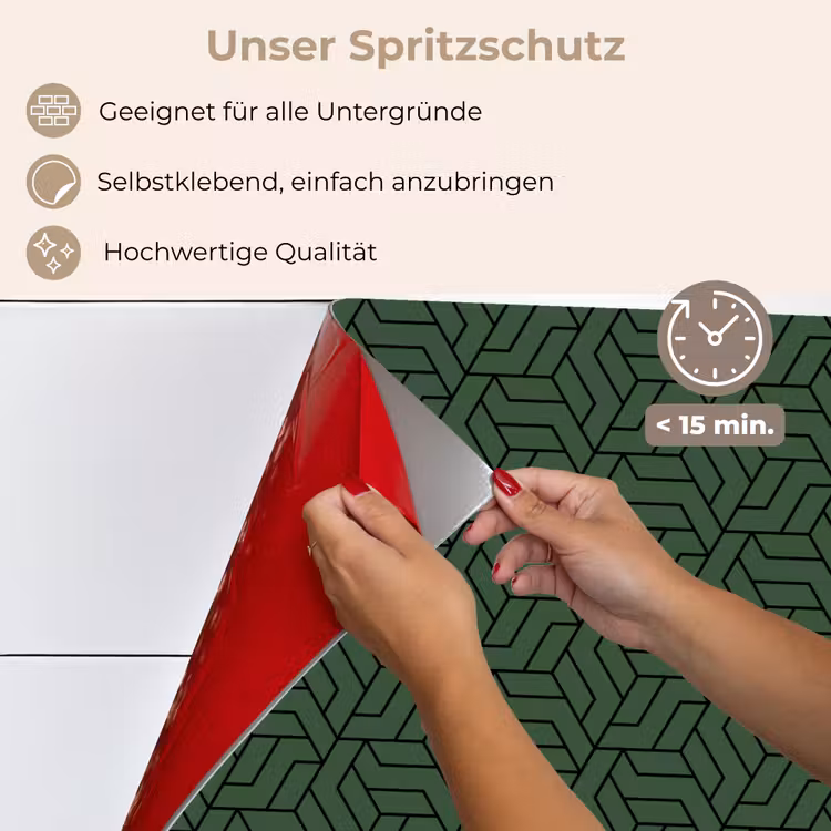 Donkergroen - Patroon - Lijnen - Zwart keuken achterwand spatscherm klein 900 -spatscherm_DE