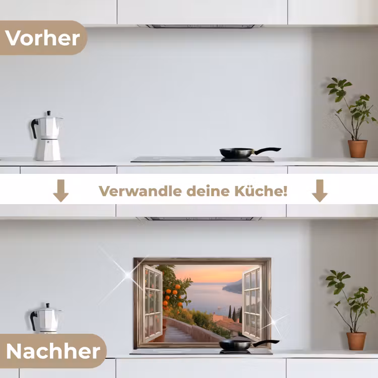 Doorkijk - Uitzicht - Meer - Landschap keuken achterwand spatscherm klein -voor_na_DE