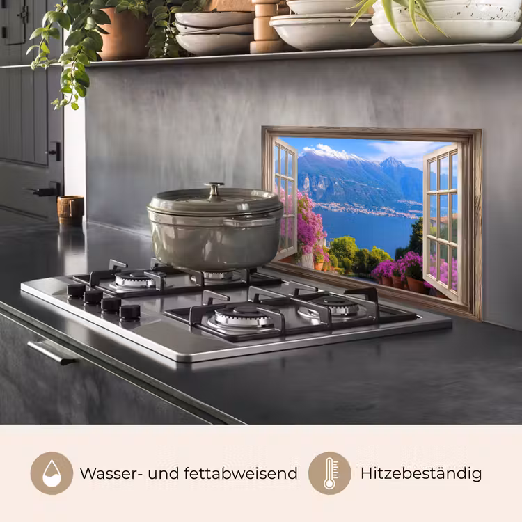 Doorkijk - Berg - Landschap - Uitzicht - Meer keuken achterwand spatscherm klein -usp_DE