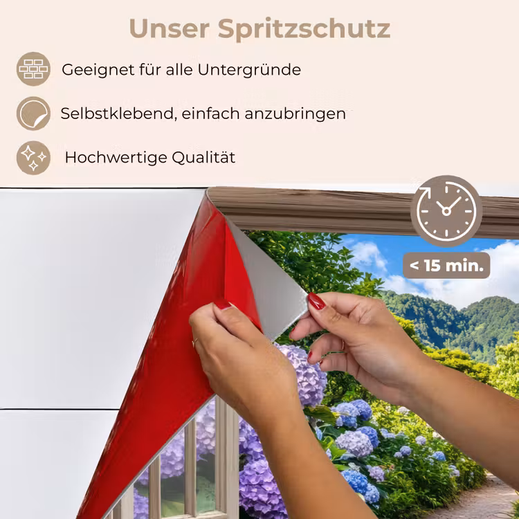 Doorkijk - Hortensia - Pad - Natuur keuken achterwand spatscherm klein -spatscherm_DE