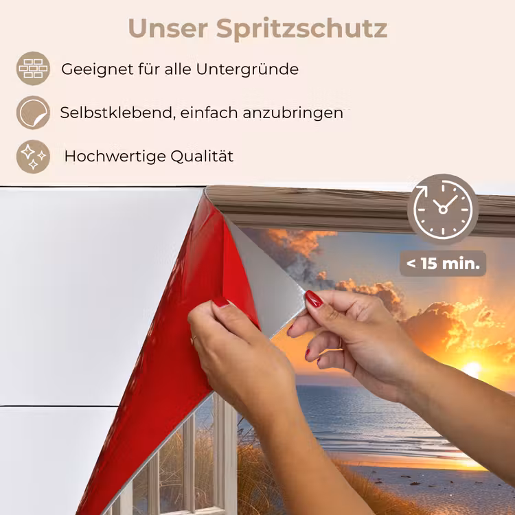 Doorkijk - Strand - Duinen - Zonsondergang keuken achterwand spatscherm klein -spatscherm_DE