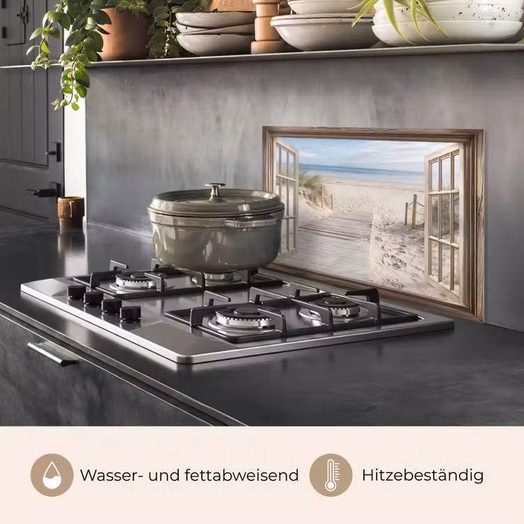 Doorkijk - Strand - Duinen - Pad - Landschap keuken achterwand spatscherm klein -usp_DE