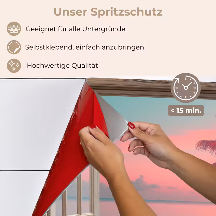 Doorkijk - Strand - Palmboom - Tropisch keuken achterwand spatscherm klein -spatscherm_DE