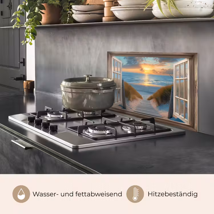 Doorkijk - Strand - Pad - Zonsondergang keuken achterwand spatscherm klein -usp_DE