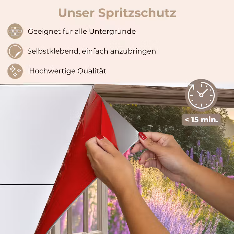 Doorkijk - Bloemen - Raam - Natuur keuken achterwand spatscherm klein -spatscherm_DE