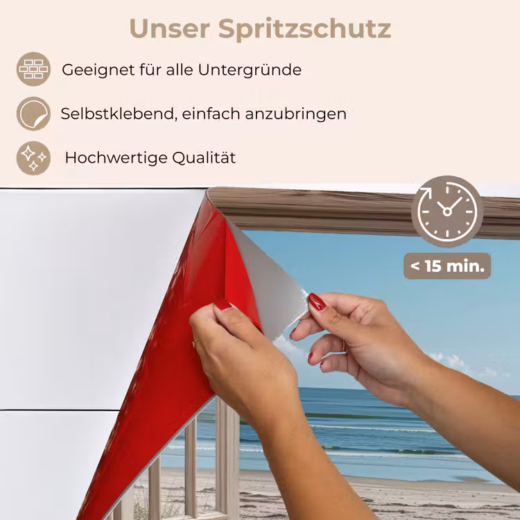 Doorkijk - Strandstoelen - Duinen - Zee - Natuur keuken achterwand spatscherm klein -spatscherm_DE