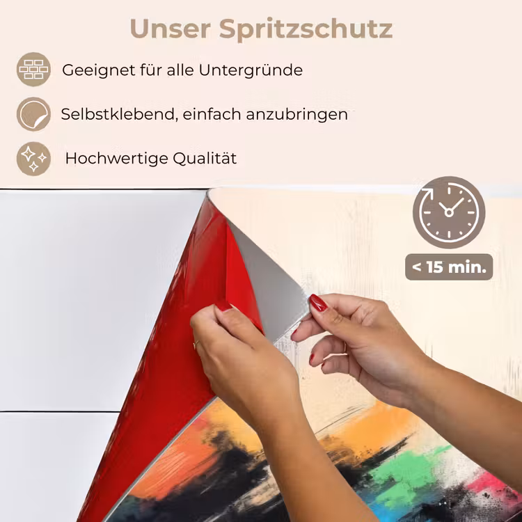Dynamisch - Abstract - Kleurrijk - Zwart keuken achterwand spatscherm klein -spatscherm_DE