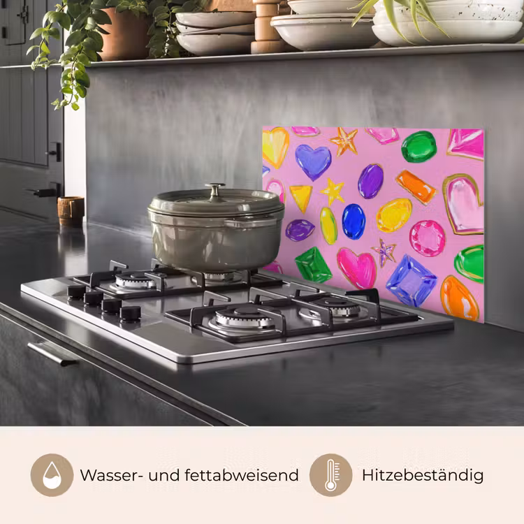 Edelstenen - Vormen - Hartje - Kleurrijk keuken achterwand spatscherm klein -usp_DE