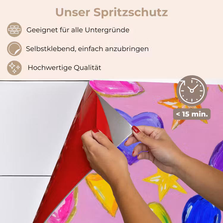 Edelstenen - Vormen - Hartje - Kleurrijk keuken achterwand spatscherm klein -spatscherm_DE