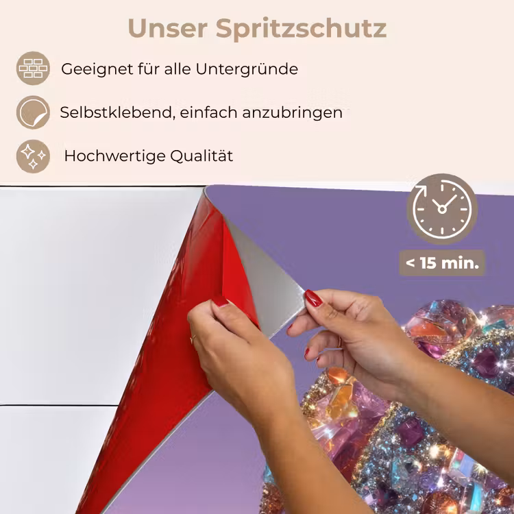 Edelstenen - Glitters - Paars - Kleurrijk keuken achterwand spatscherm klein -spatscherm_DE