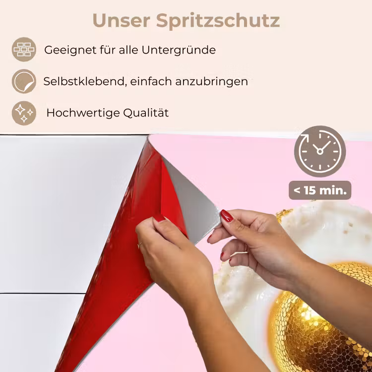 Ei - Disco - Ontbijt - Glitter keuken achterwand spatscherm klein -spatscherm_DE