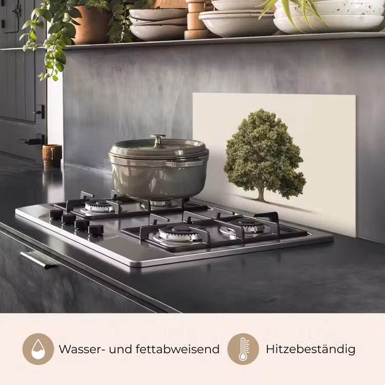 Eikenboom - Groen - Lichte achtergrond keuken achterwand spatscherm klein -usp_DE