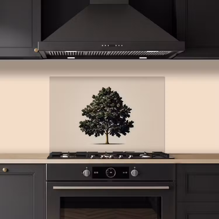 Eikenboom - Schaduw - Egaal keuken achterwand spatscherm klein -sfeer1