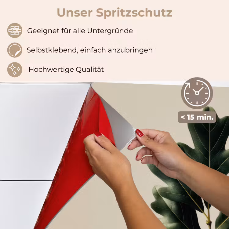 Eikenbladeren - Beige - Groen - Golvende randen keuken achterwand spatscherm klein -spatscherm_DE