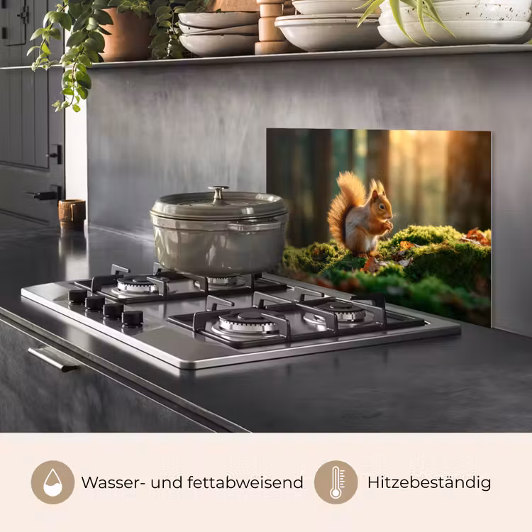 Eekhoorn - Nootje - Gras keuken achterwand spatscherm klein -usp_DE