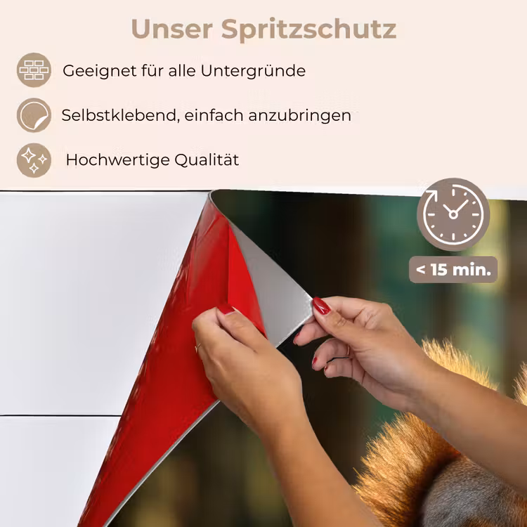 Eekhoorn - Nootje - Gras keuken achterwand spatscherm klein -spatscherm_DE