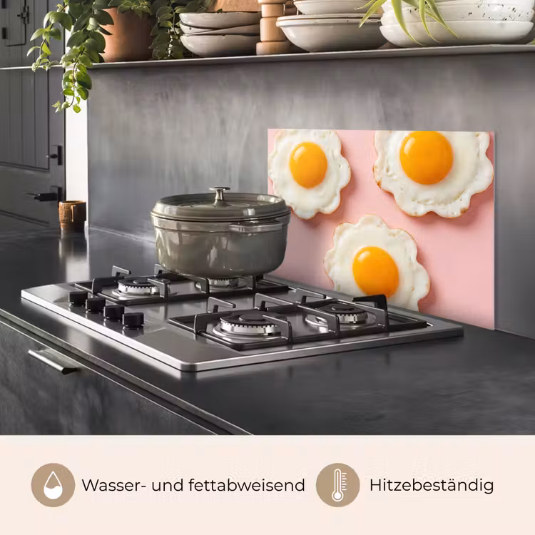 Eieren - Bloem - Roze keuken achterwand spatscherm klein -usp_DE