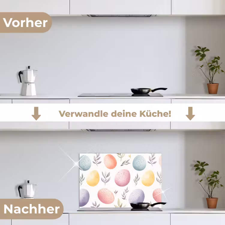 Eieren - Kleurrijk - Patroon keuken achterwand spatscherm klein -voor_na_DE