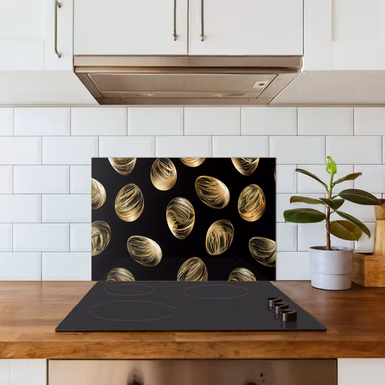 Eieren - Goud - Patroon keuken achterwand spatscherm klein -sfeer2