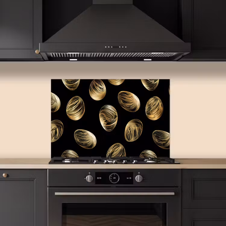 Eieren - Goud - Patroon keuken achterwand spatscherm klein -sfeer1