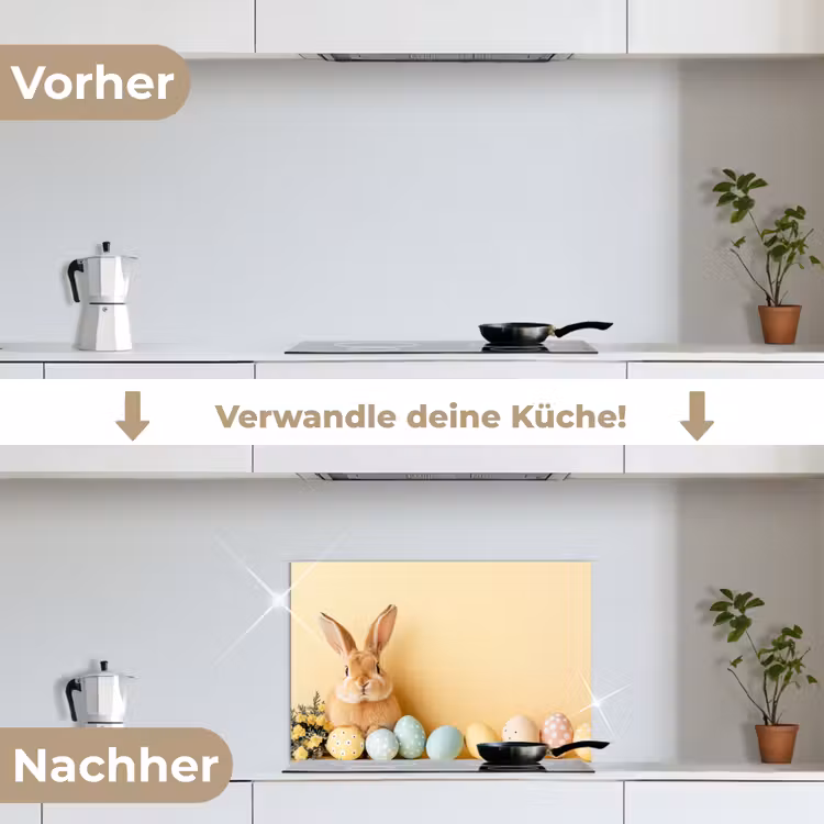 Eieren - Konijn - Pasteltinten keuken achterwand spatscherm klein -voor_na_DE