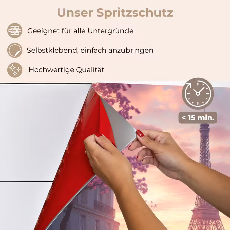 Eiffeltoren - Parijs - Roze keuken achterwand spatscherm klein -spatscherm_DE