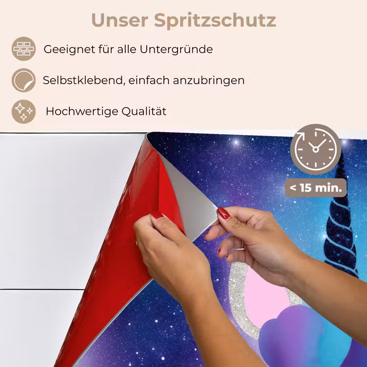 Eenhoorn - Sterren - Blauw keuken achterwand spatscherm klein -spatscherm_DE
