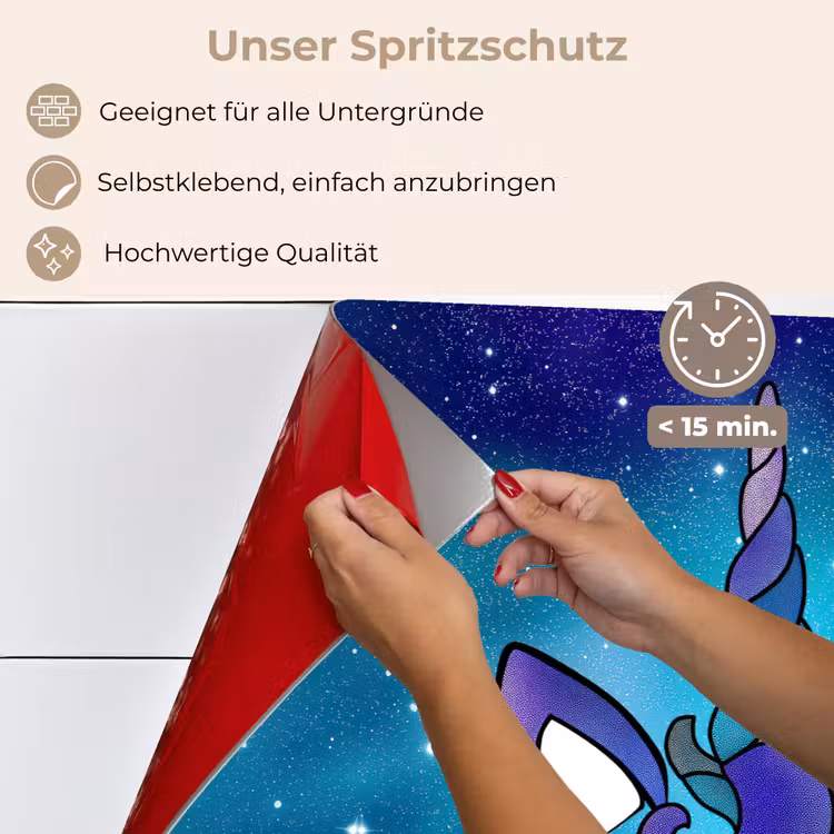 Eenhoorn - Sterrenhemel - Ster - Blauw keuken achterwand spatscherm klein -spatscherm_DE