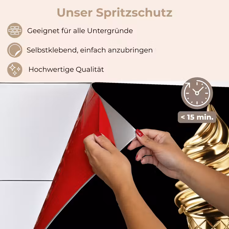 Ijs - Goud - Zwart - Eten keuken achterwand spatscherm klein -spatscherm_DE