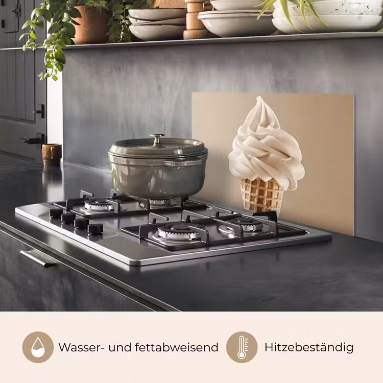 IJs - Softijs - Romig - Hoorntje - Beige keuken achterwand spatscherm klein -usp_DE