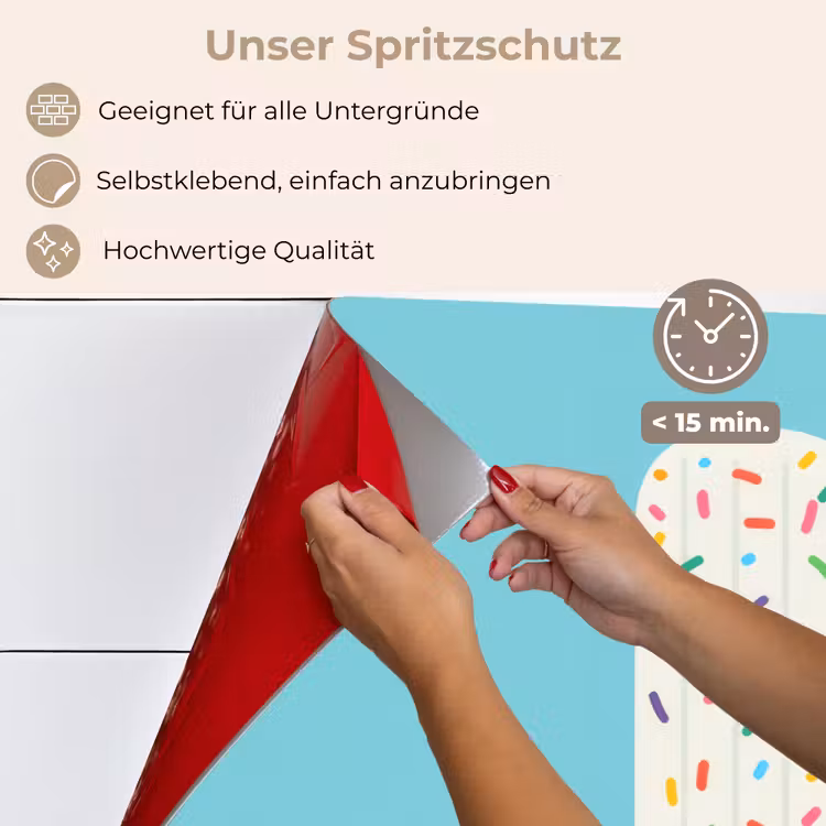 Ijsje - Stokje - Sprinkles - Lichtblauw keuken achterwand spatscherm klein -spatscherm_DE