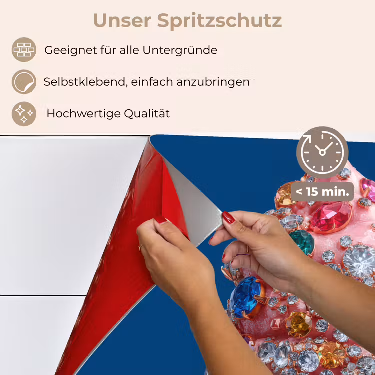 Ijsje - Hoorntje - Steentjes - Blauw keuken achterwand spatscherm klein -spatscherm_DE